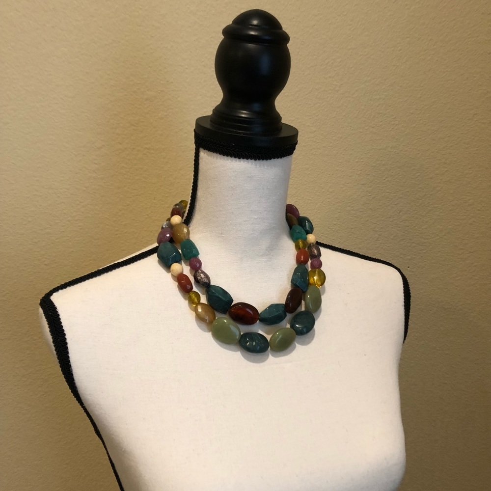 Multicolor Bold Beaded Statement Necklace